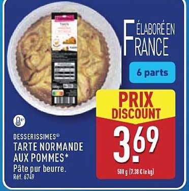 TARTE NORMANDE AUX POMMES*
