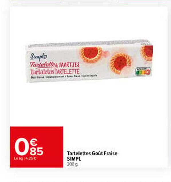 Tartelettes Goût Fraise SIMPL