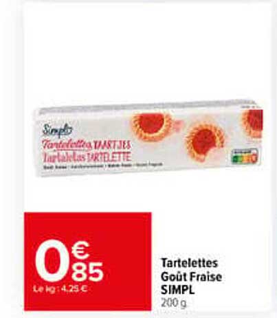 Tartelettes Goût Fraise SIMPL