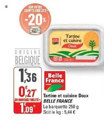 Tartine et cuisine Doux BELLE FRANCE La barquette 250 g