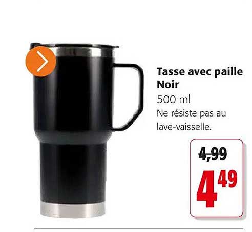 Tasse avec paille Noir