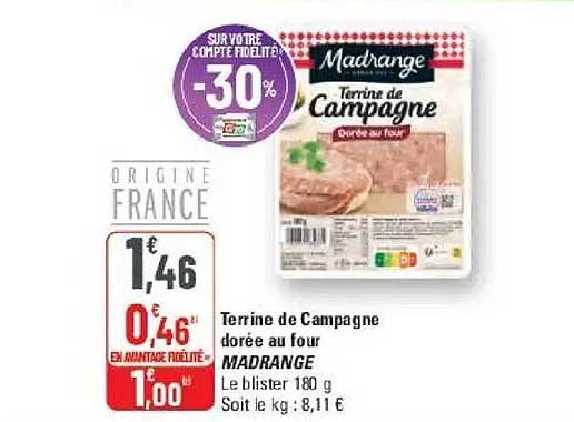 Terrine de Campagne dorée au four MADRANGE