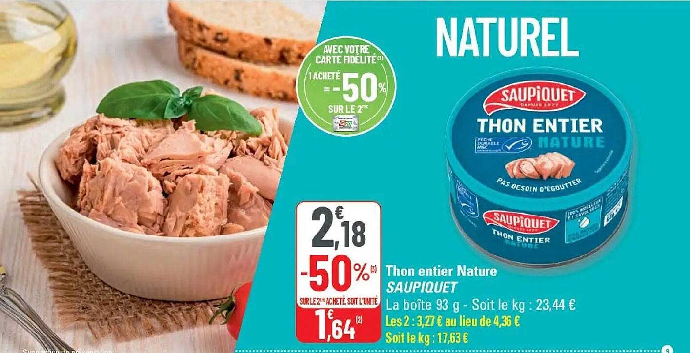 Thon entier Nature SAUPIQUET