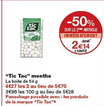 “Tic Tac” menthe