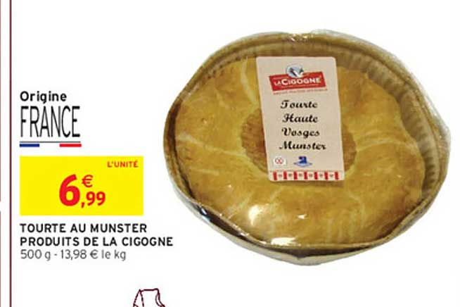 TOURTE AU MUNSTER PRODUITS DE LA CIGOGNE
