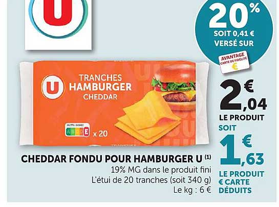TRANCHES HAMBURGER CHEDDAR