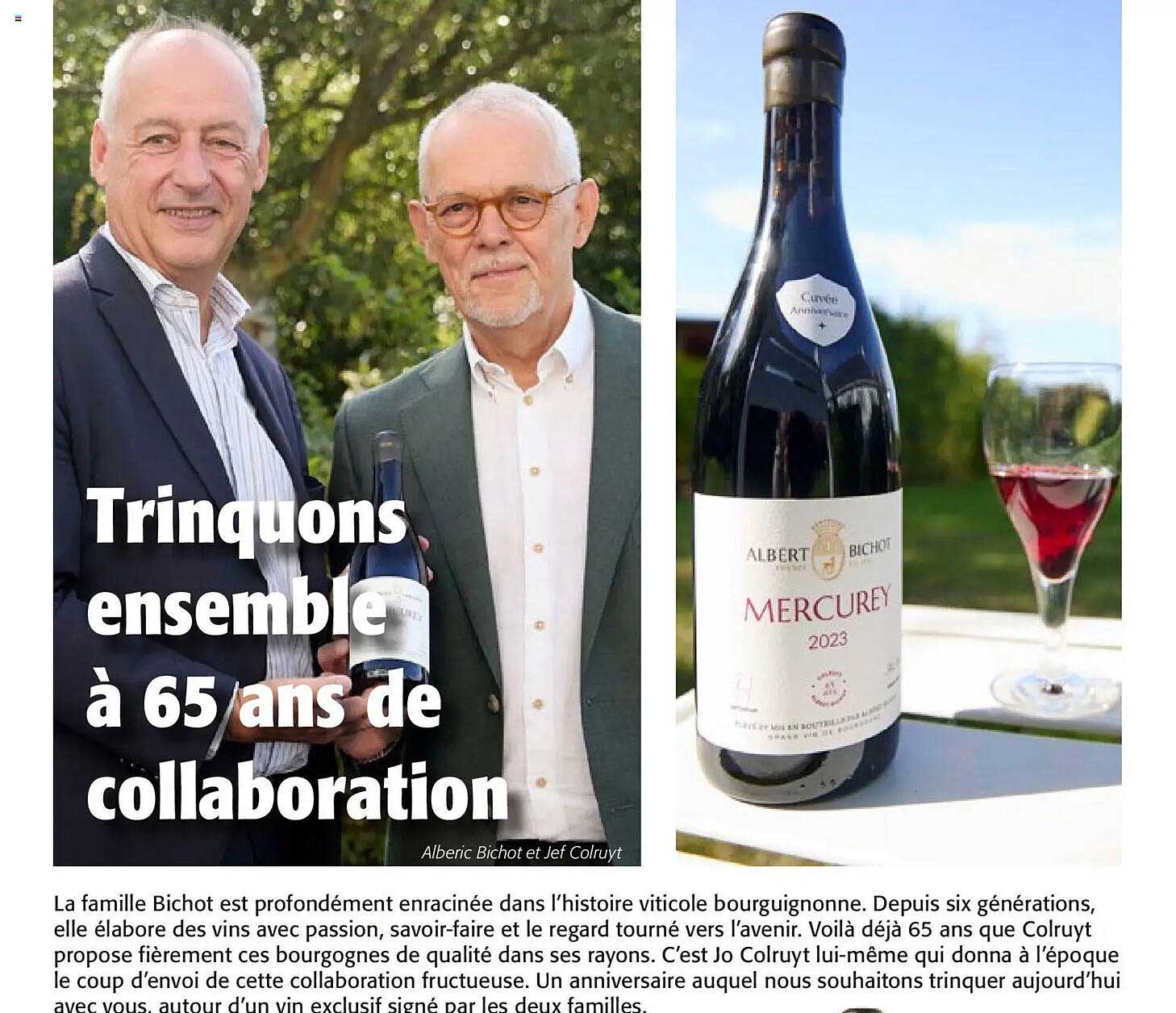 Trinquons ensemble à 65 ans de collaboration