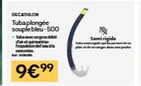 Tubaplongée souple bleu - 500