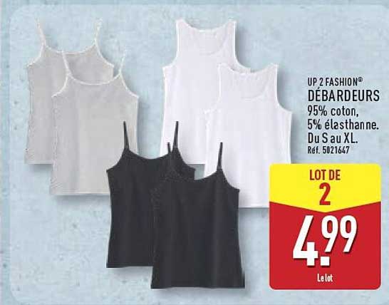 UP 2 FASHION® DÉBARDEURS 95% coton, 5% élasthanne. Du S au XL. Réf. 5021647
