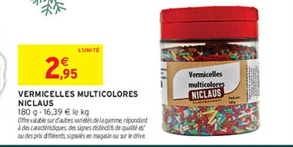 VERMICELLES MULTICOLORES NICLAUS