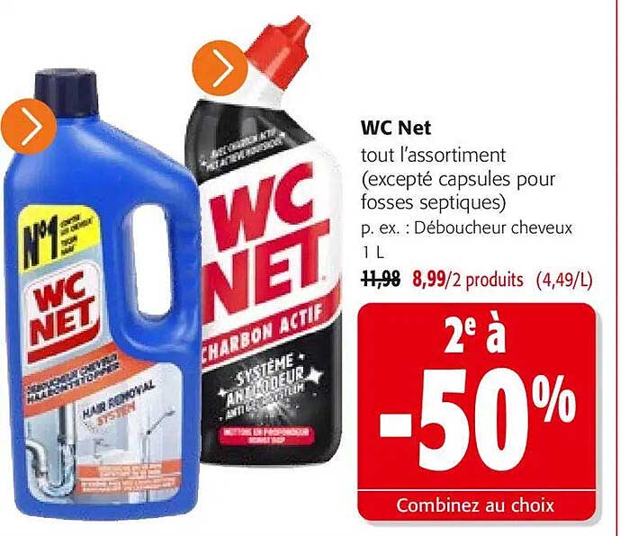 WC Net tout l’assortiment (excepté capsules pour fosses septiques)