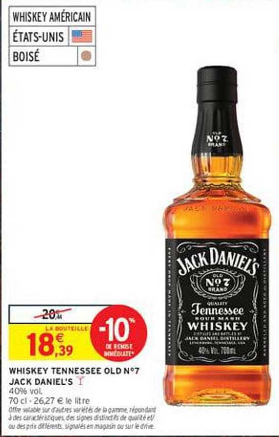 WHISKEY TENNESSEE OLD N°7 JACK DANIEL'S