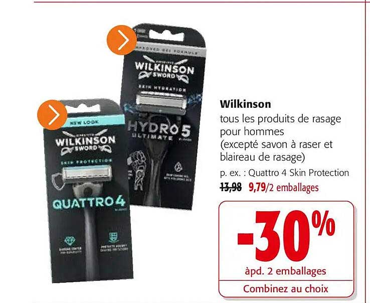 Wilkinson tous les produits de rasage pour hommes (excepté savon à raser et blaireau de rasage)