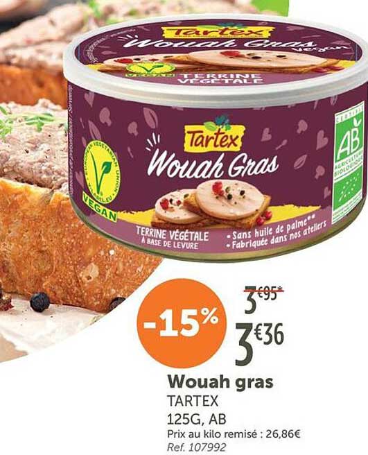 Wouah gras TARTEX 125G, AB