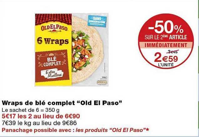 Wraps de blé complet “Old El Paso”