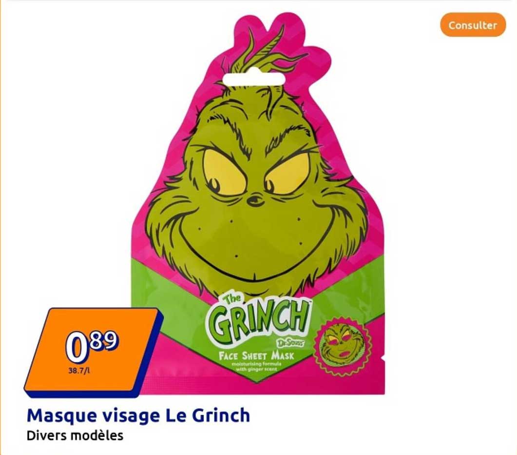 Masque visage Le Grinch