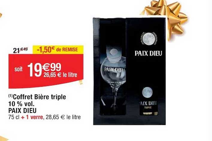 Coffret Bière triple 10 % vol. PAIX DIEU