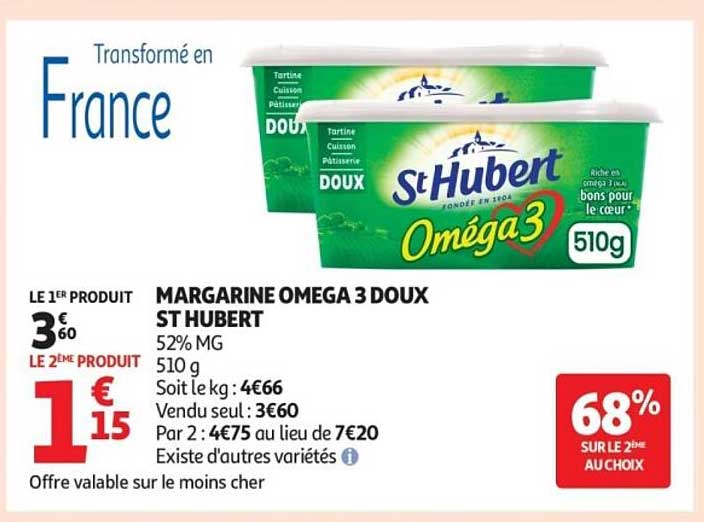 MARGARINE OMEGA 3 DOUX ST HUBERT