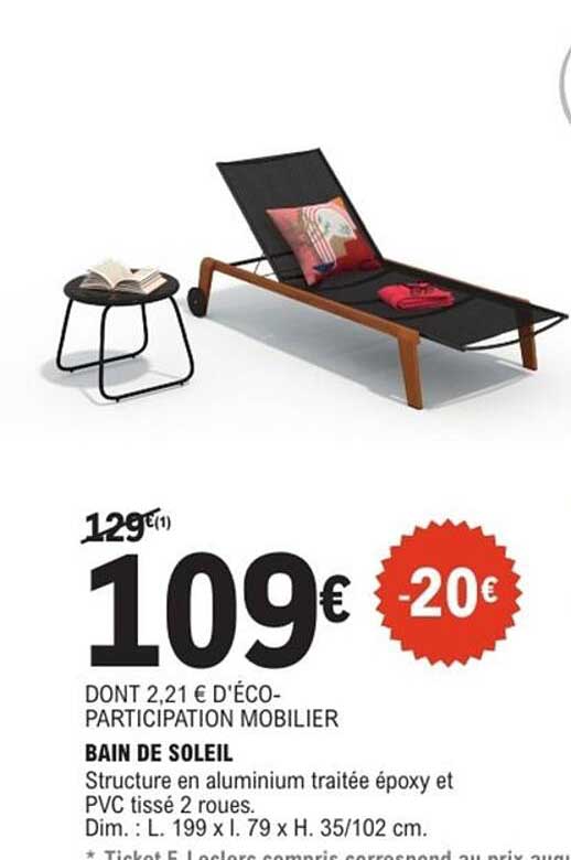Promo Bain De Soleil chez E.Leclerc Jardi - 123Catalogue.fr