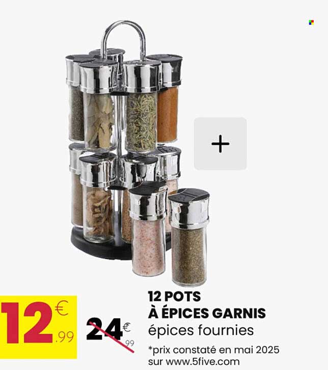 12 POTS À ÉPICES GARNIS