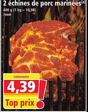 2 échine de porc marinées