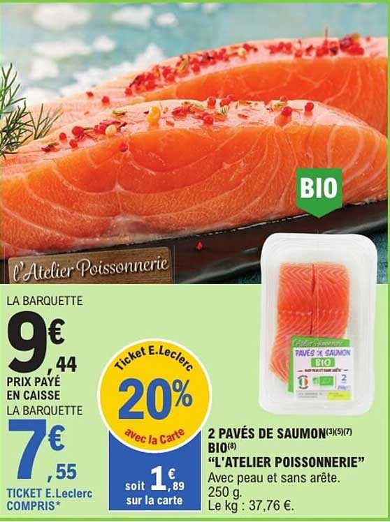 2 PAVÉS DE SAUMON BIO