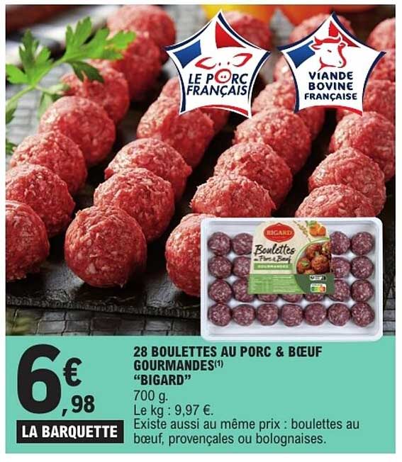 28 boulettes au porc & bœuf gourmandes "BIGARD"