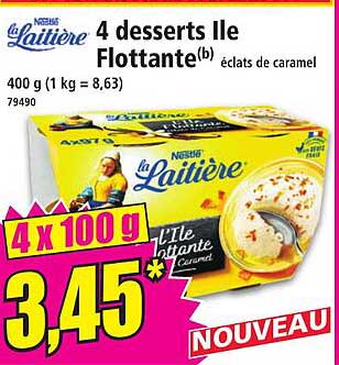 4 desserts l'Ile Flottante éclats de caramel