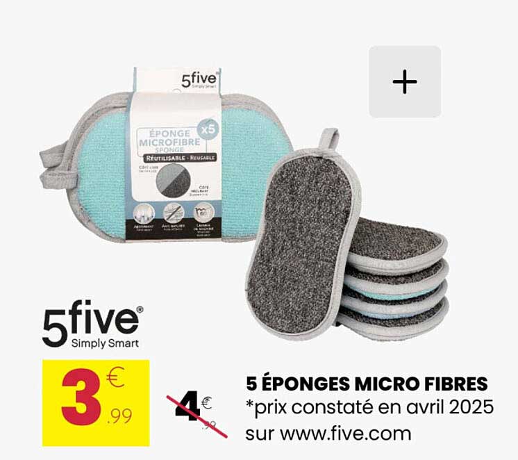 5 ÉPONGES MICRO FIBRES