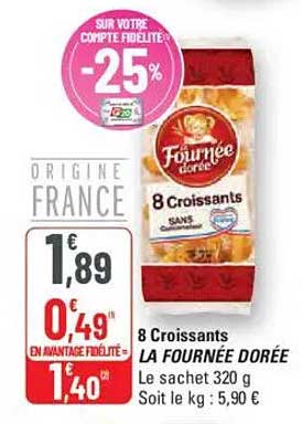 8 Croissants LA FOURNÉE DORÉE