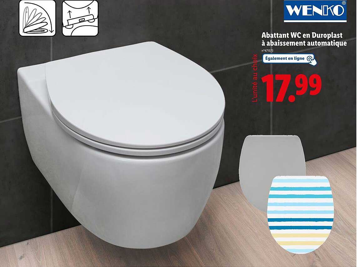 Abattant WC en Duroplast à abaissement automatique
