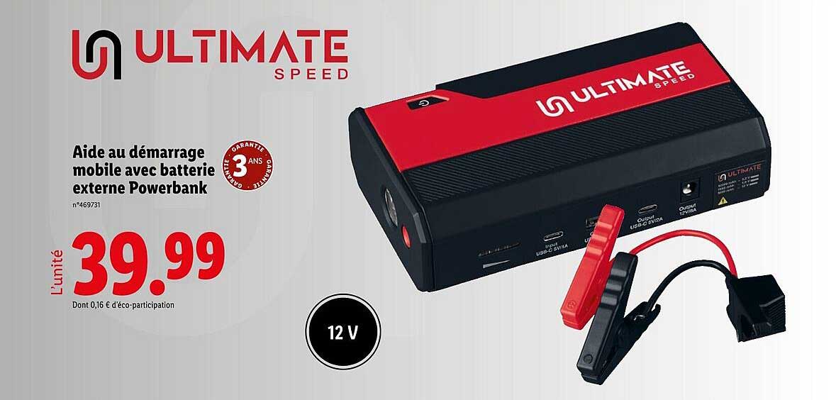 Aide au démarrage mobile avec batterie externe Powerbank