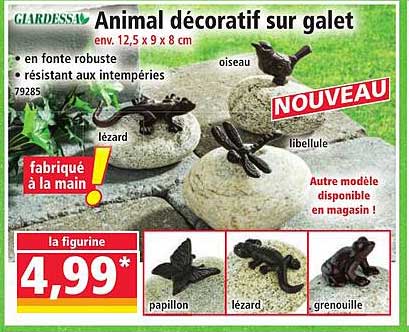 Animal décoratif sur galet