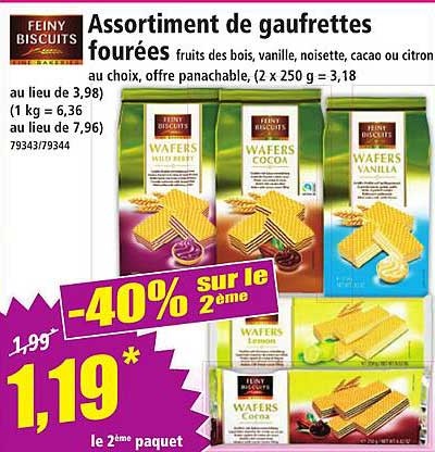 Assortiment de gaufrettes fourrées