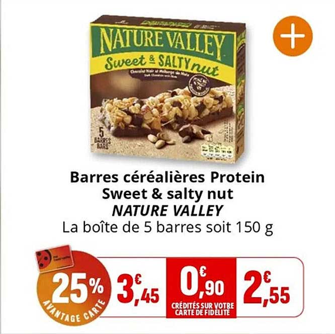 Barres céréalières Protein Sweet & salty nut NATURE VALLEY