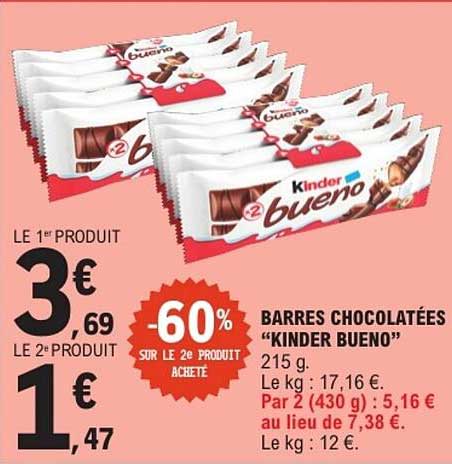 BARRES CHOCOLATÉES "KINDER BUENO"
