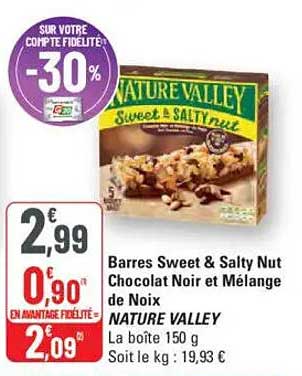 Barres Sweet & Salty Nut Chocolat Noir et Mélange de Noix