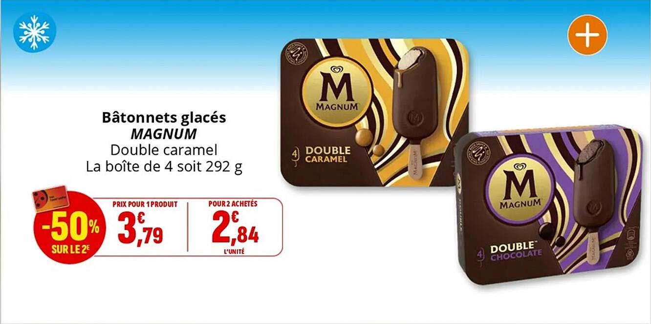Bâtonnets glacés MAGNUM Double caramel