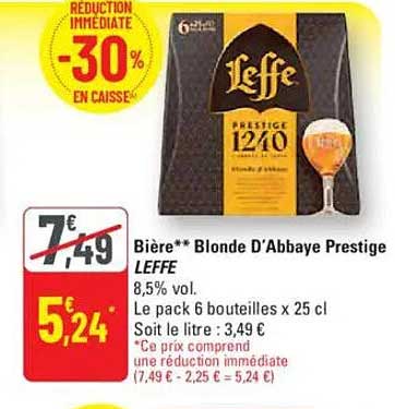 Bière** Blonde D’Abbayes Prestige LEFFE