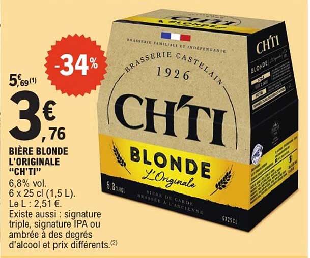BIERE BLONDE L'ORIGINALE "CH'TI"