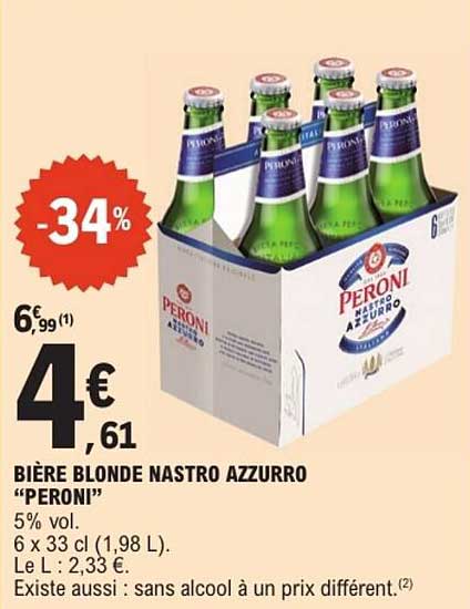 Bière blonde Nastro Azzurro "Peroni"
