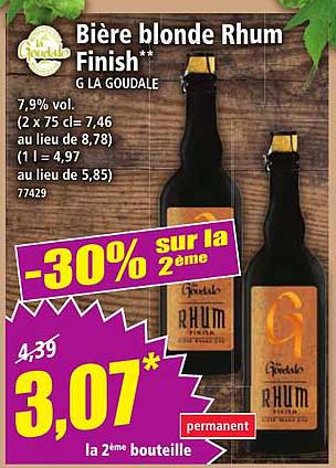 Bière blonde Rhum Finish**
