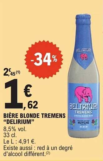 Bière Blonde Tremens "Delirium"
