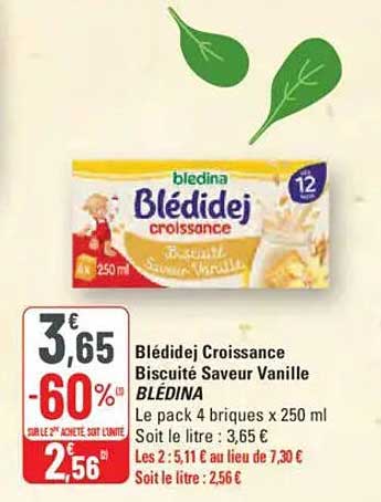 Blédidej Croissance Biscuité Saveur Vanille