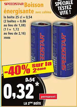 Boisson énergisante avec caféine