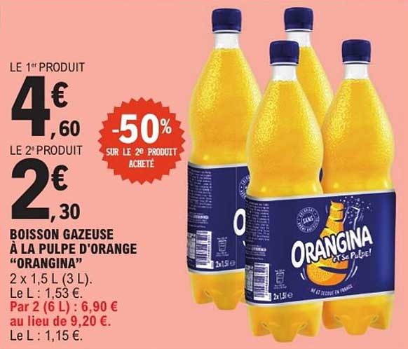 BOISSON GAZEUSE À LA PULPE D'ORANGE "ORANGINA"