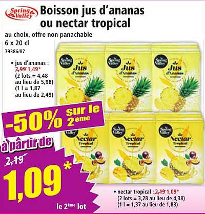 Boisson jus d'ananas ou nectar tropical