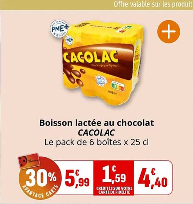Boisson lactée au chocolat CACOLAC