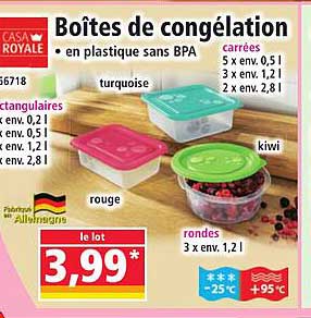 Boîtes de congélation