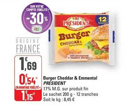 Burger Cheddar & Emmental PRESIDENT